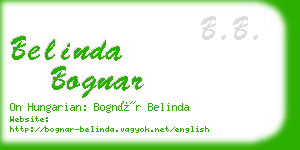 belinda bognar business card